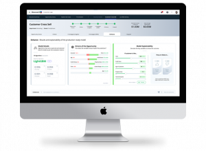 Computer displaying DiscoverYai platform - DiscoverYai combines AI and predictive analytics to deliver cutting-edge AI solutions for business.