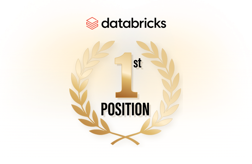 Ranked #1 by Databricks in the prestigious Elevate & Accelerate - The Rising Challenge